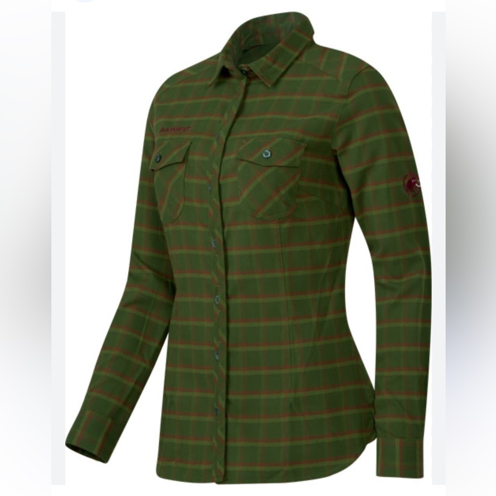 MAMMUT Trovat Advanced Women's Long Sleeve Button Down Shirt Green Size Medium